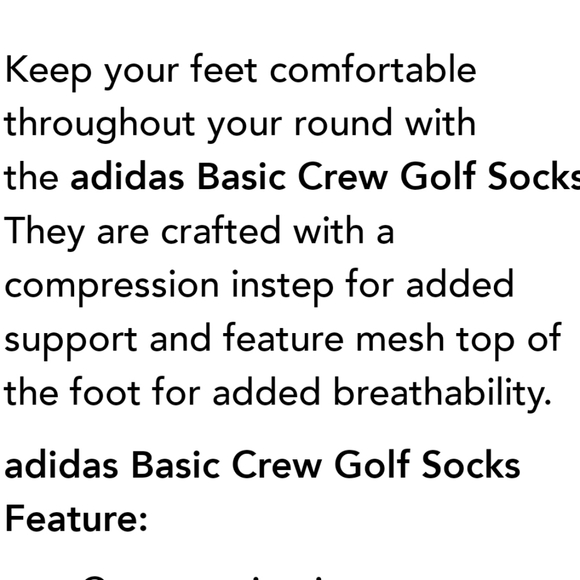 NWT Men's Adidas Golf Crew Socks - Picture 3 of 4
